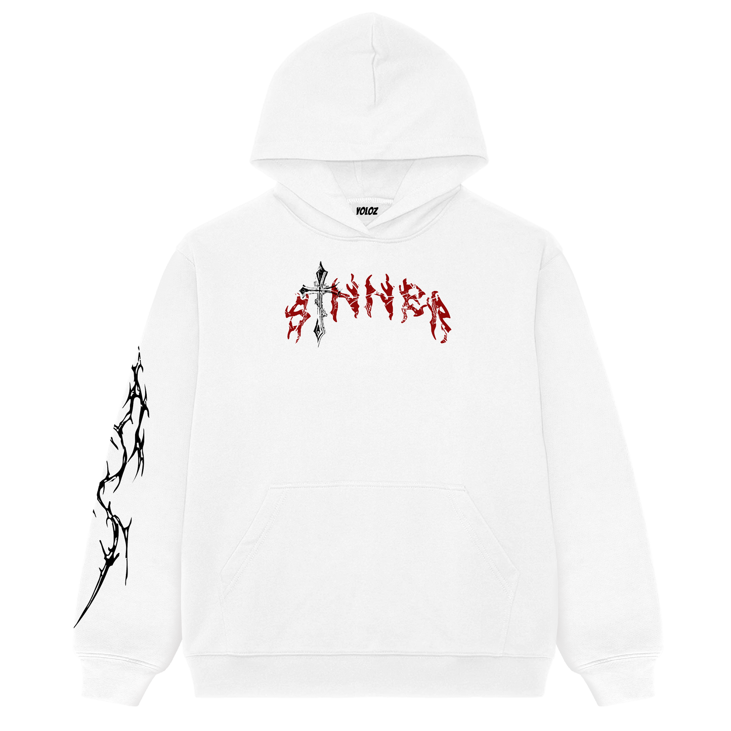 ANGEL OF SIN WHITE OVERSIZED HOODIE