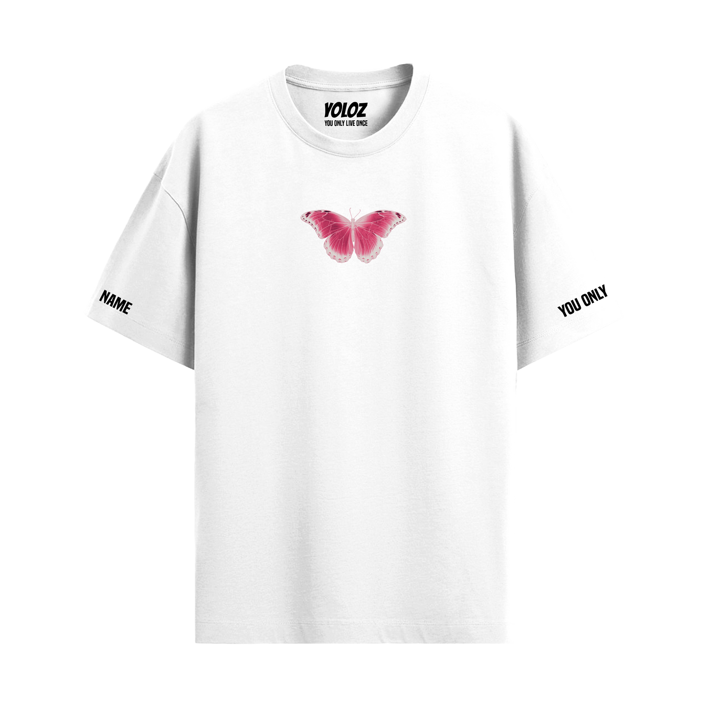 BUTTERFLY WHITE OVERSIZED T-SHIRT