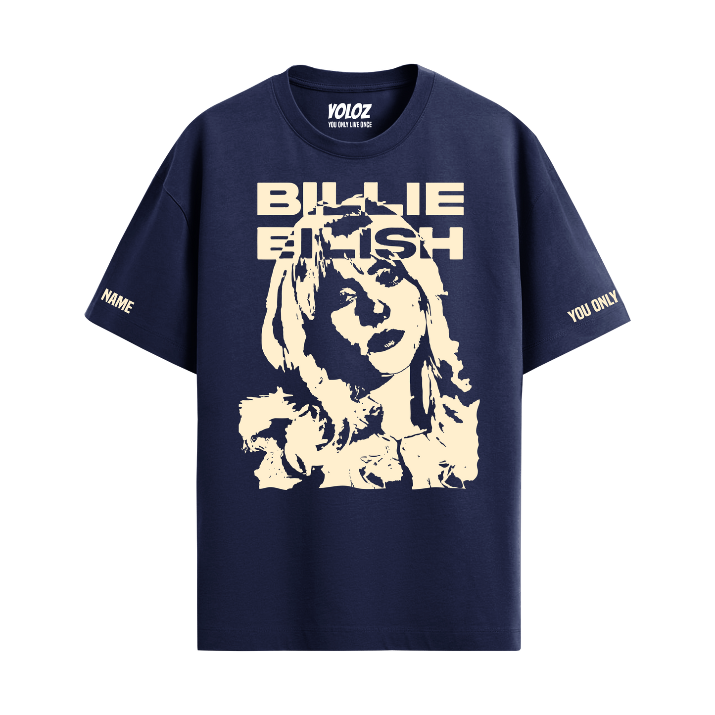 BILLIE EILISH NAVY BLUE OVERSIZED T-SHIRT