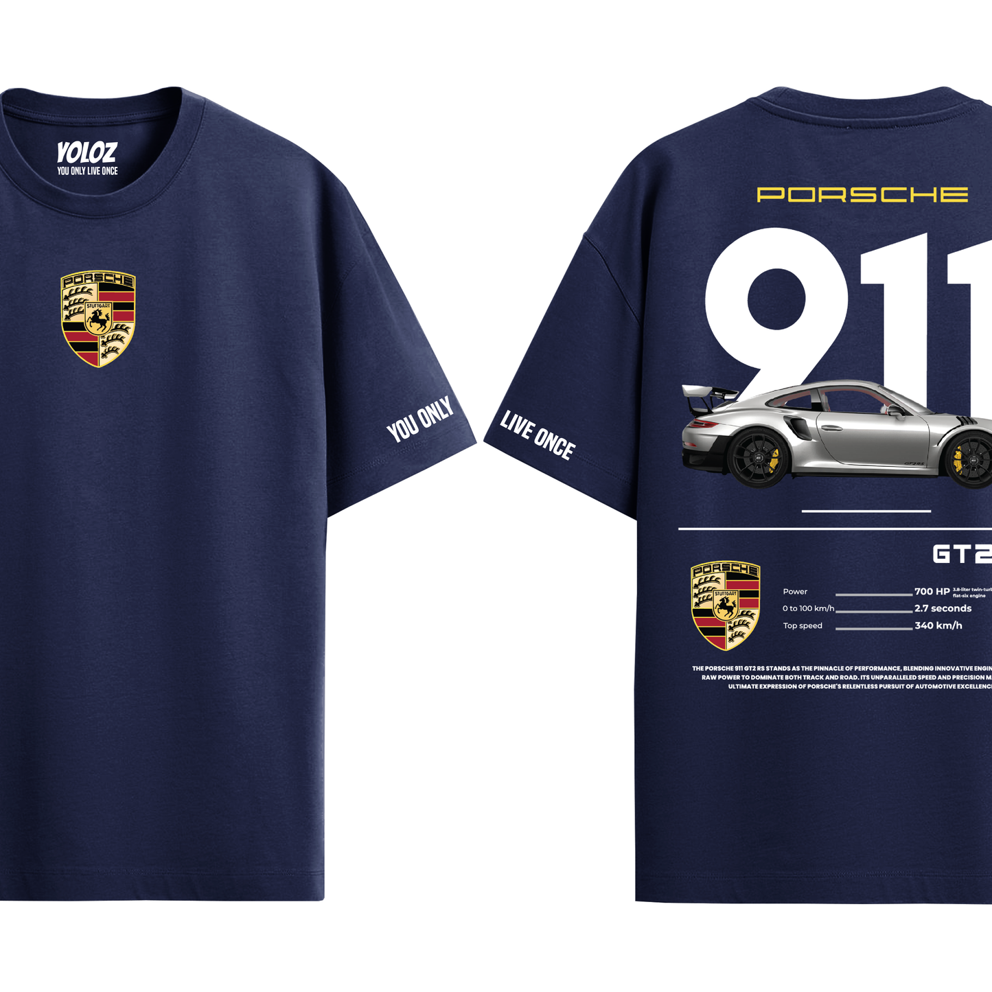 PORSCHE NAVY BLUE REGULAR FIT T-SHIRT