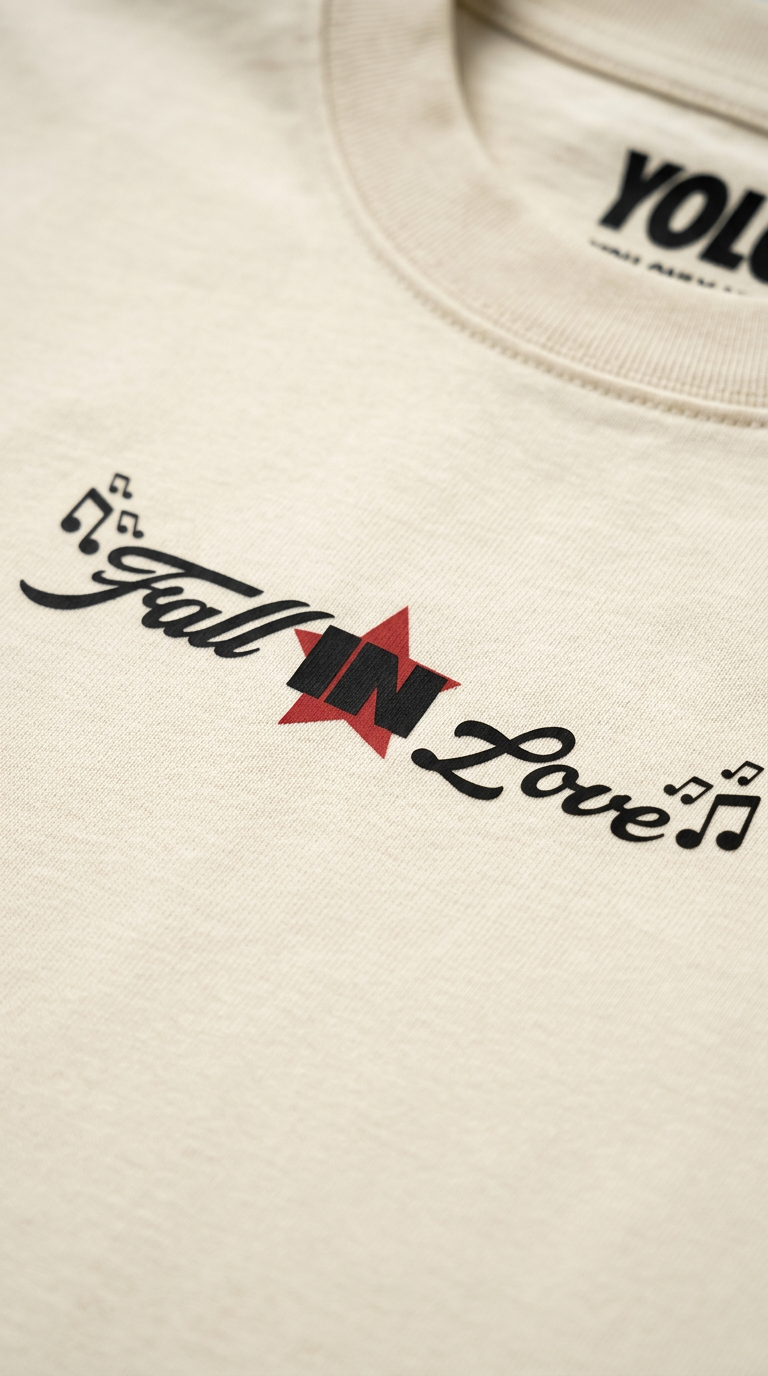 Fall In Love Off White Oversized T-Shirt