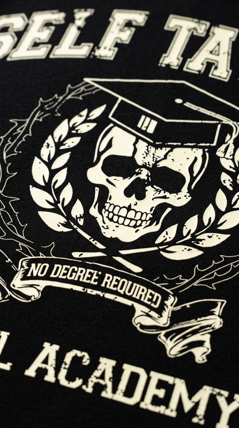 Self Taught Black Oversized T-Shirt