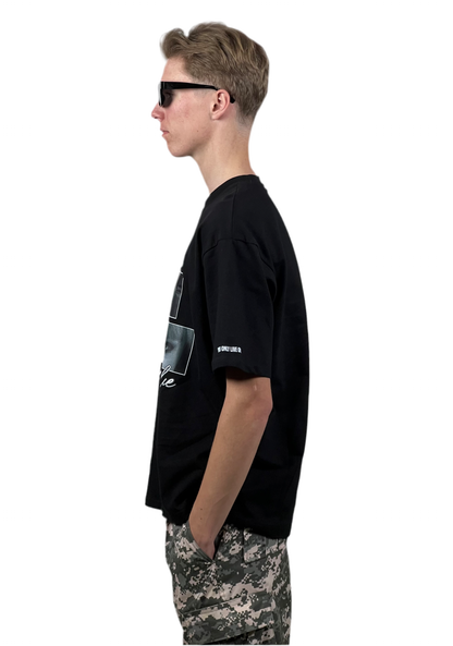 EYES NEVER LIE BLACK OVERSIZED T-SHIRT