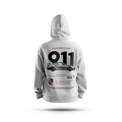 PORSCHE WHITE HOODIE - UNISEX