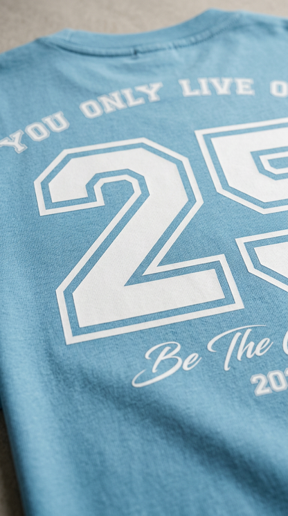 Be The Change Sky Blue Oversized T-Shirt