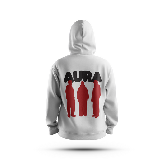 AURA CLASSIC WHITE HOODIE - UNISEX