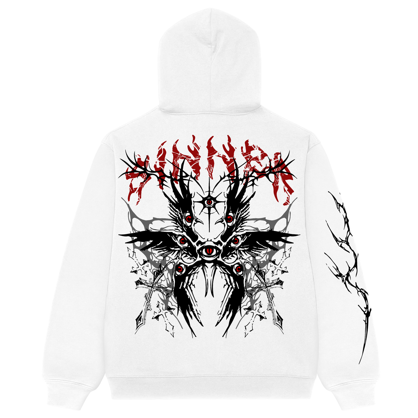 ANGEL OF SIN WHITE OVERSIZED HOODIE