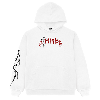 ANGEL OF SIN WHITE OVERSIZED HOODIE