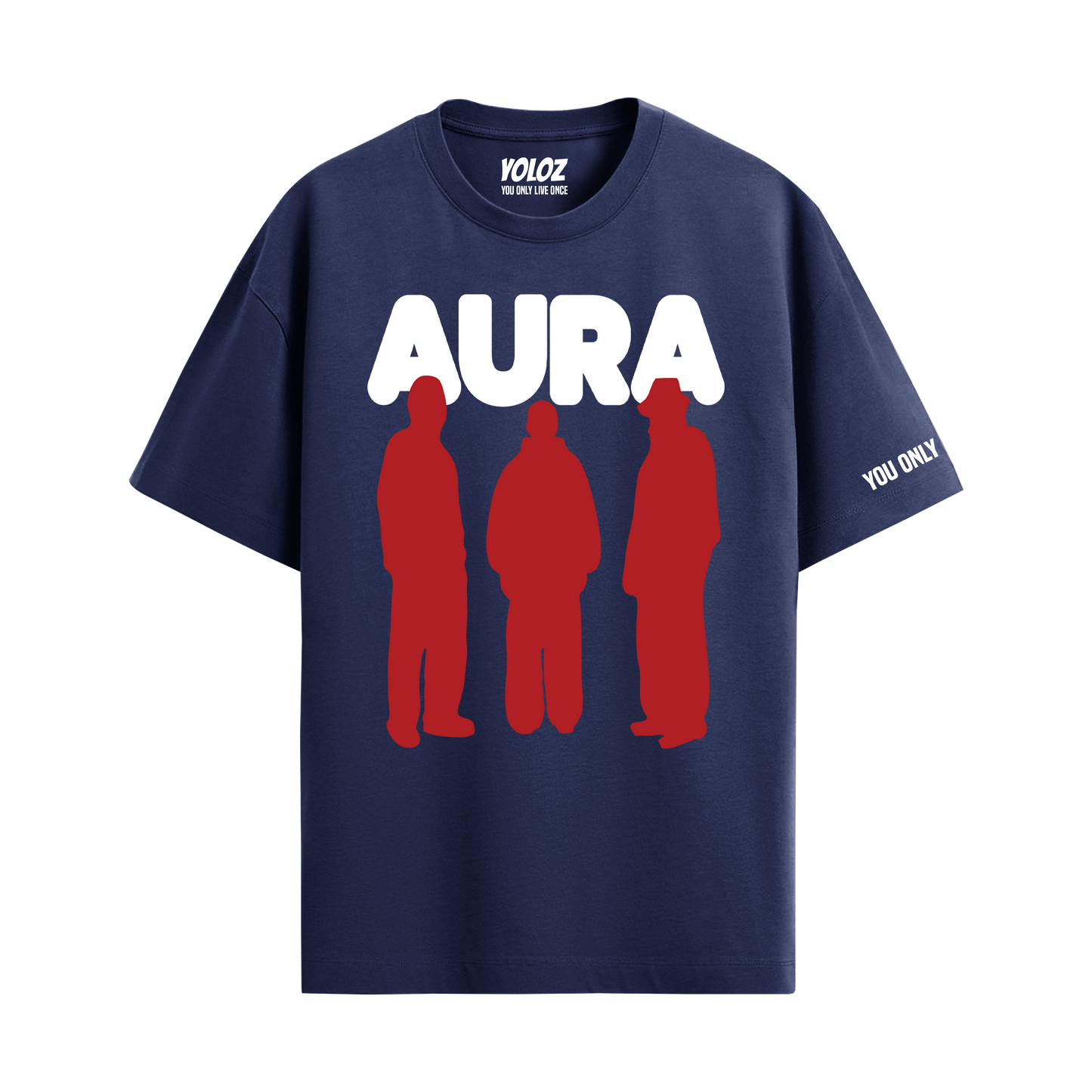 AURA NAVY BLUE OVERSIZED T-SHIRT