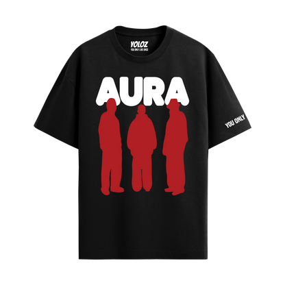 AURA BLACK OVERSIZED T-SHIRT