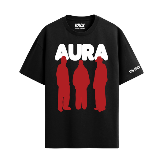 AURA BLACK OVERSIZED T-SHIRT