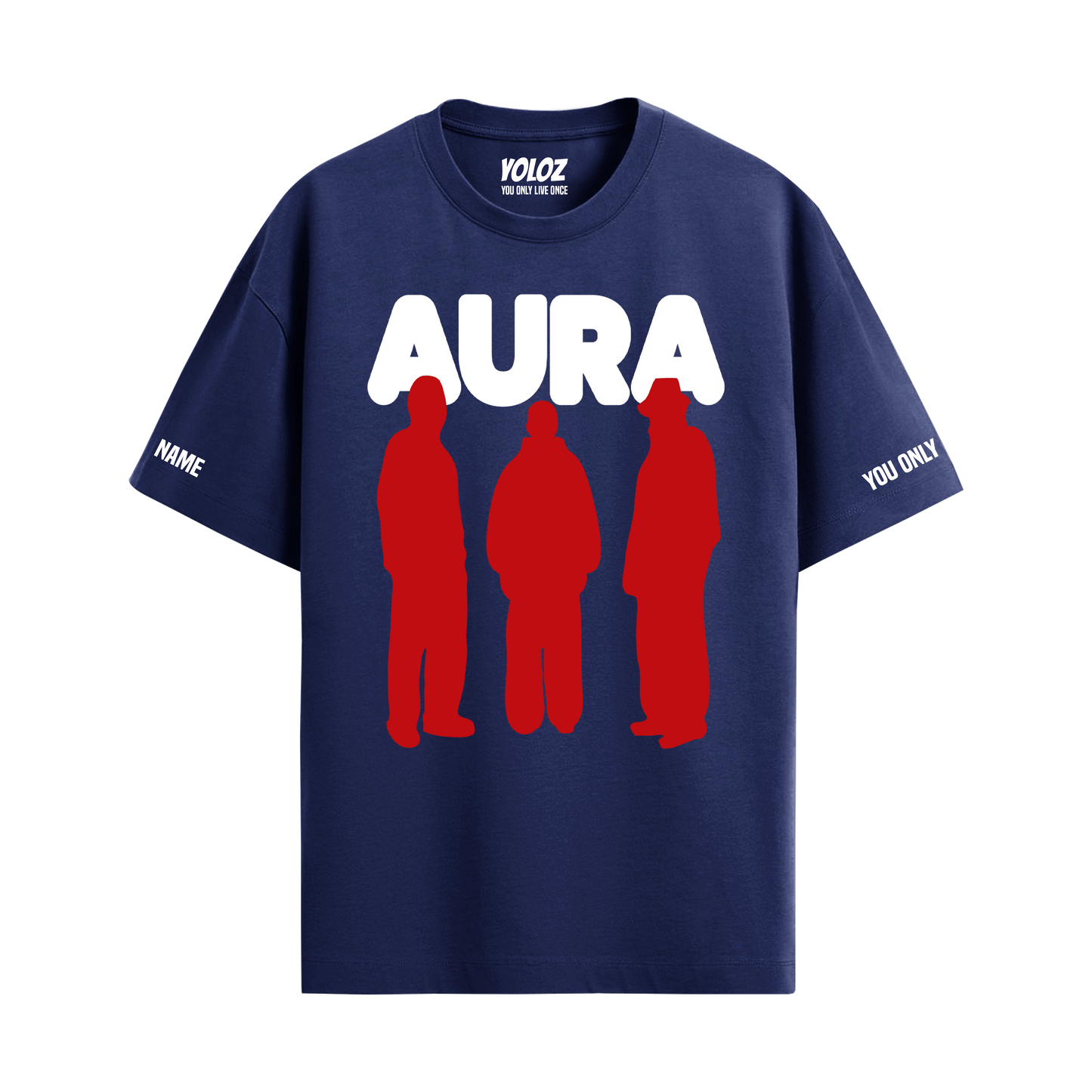 AURA NAVY BLUE OVERSIZED T-SHIRT