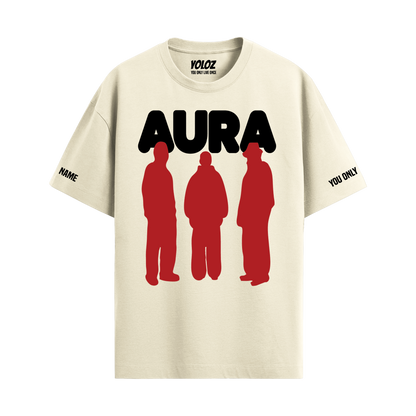 AURA OFF-WHITE OVERSIZED T-SHIRT