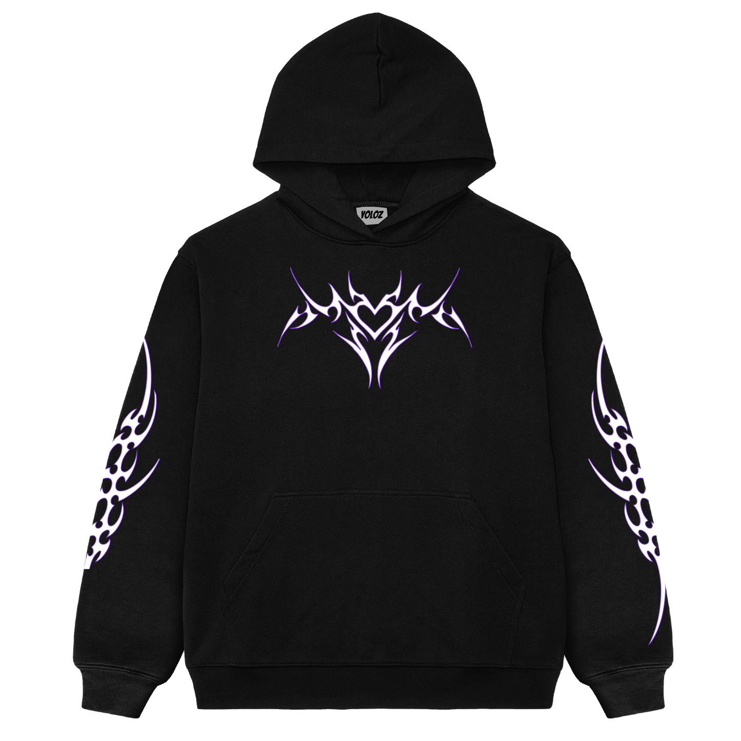 Sinister Wings Black Oversized Hoodie