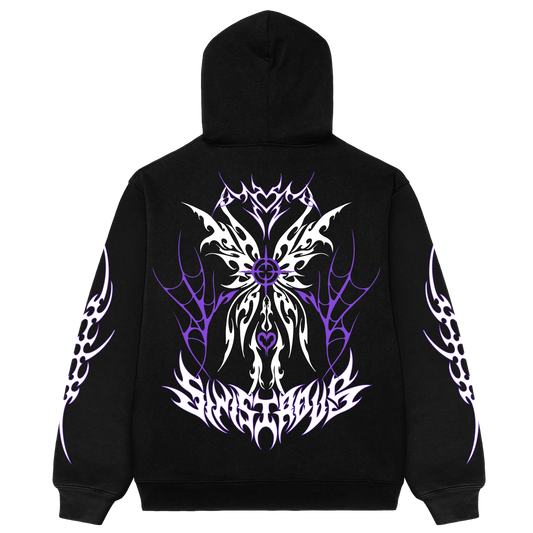 Sinister Wings Black Oversized Hoodie