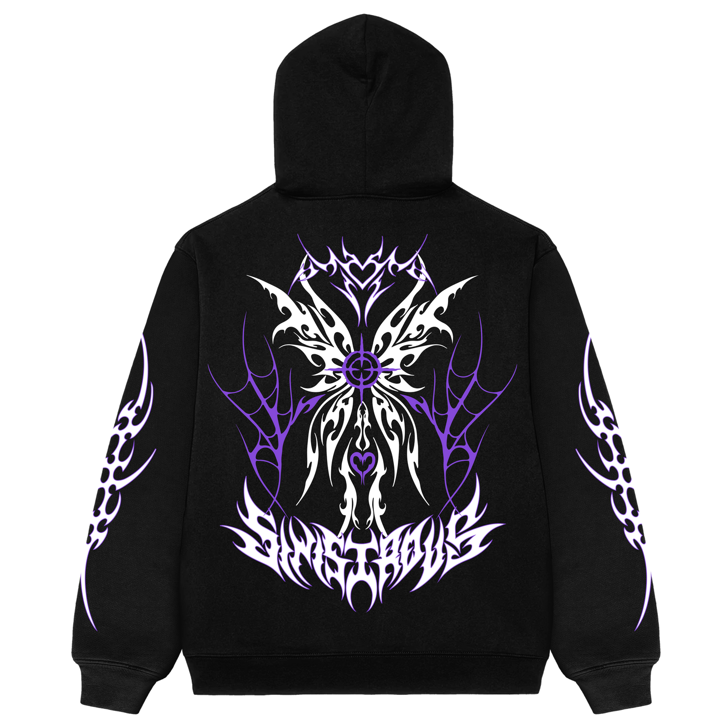 Sinister Wings White Oversized Hoodie