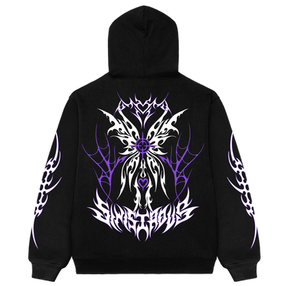 Sinister Wings White Oversized Hoodie