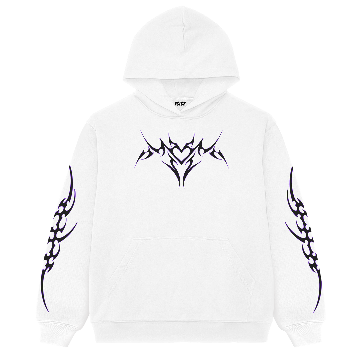 Sinister Wings White Oversized Hoodie
