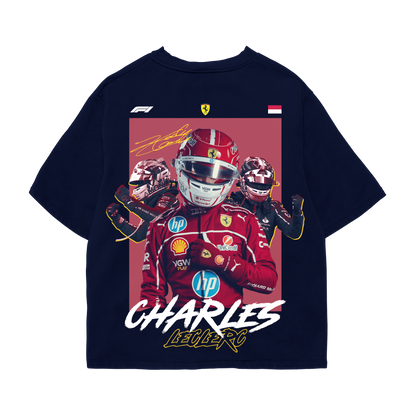 Charles Leclerc Oversized Tee – Navy Blue
