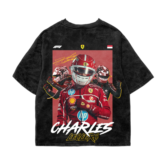 Charles Leclerc Oversized Tee – Acid Wash