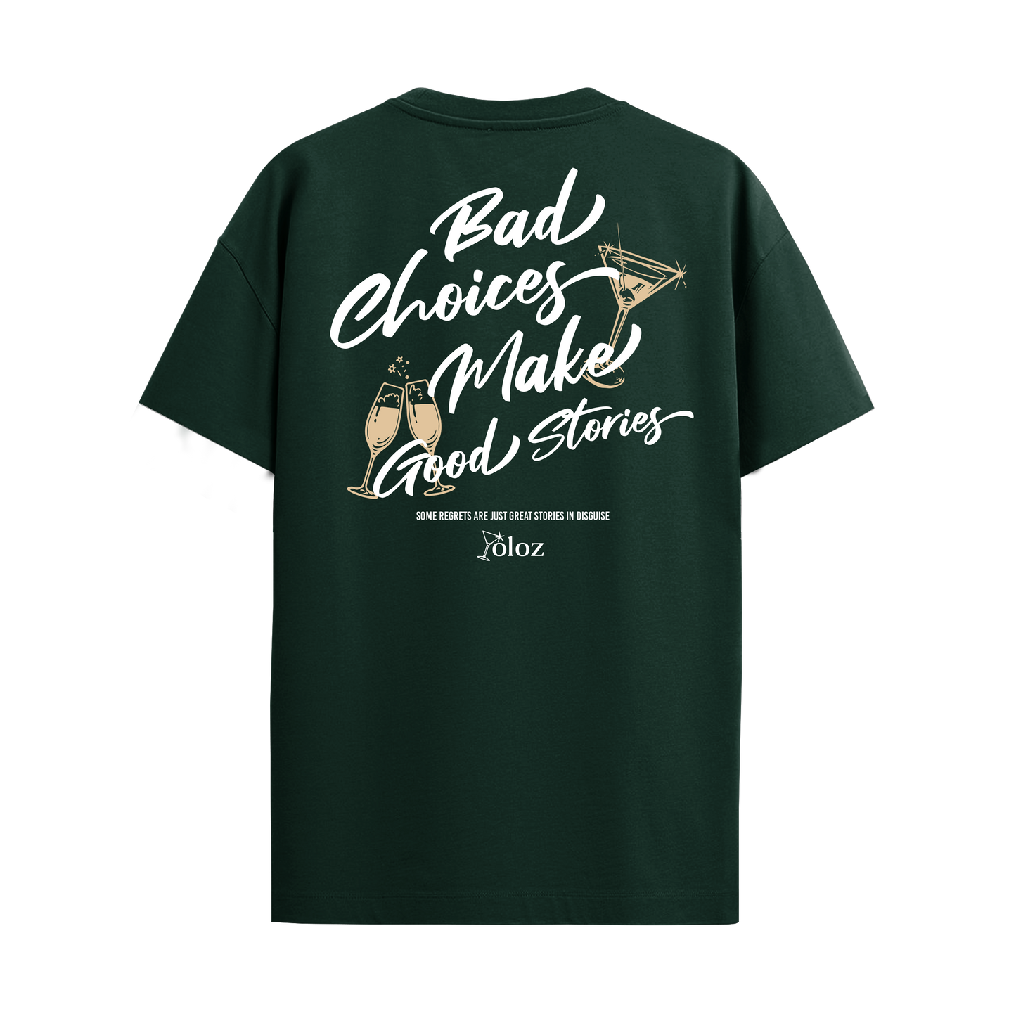GOOD STORIES BOTTLE GREEN REGULAR FIT T-SHIRT
