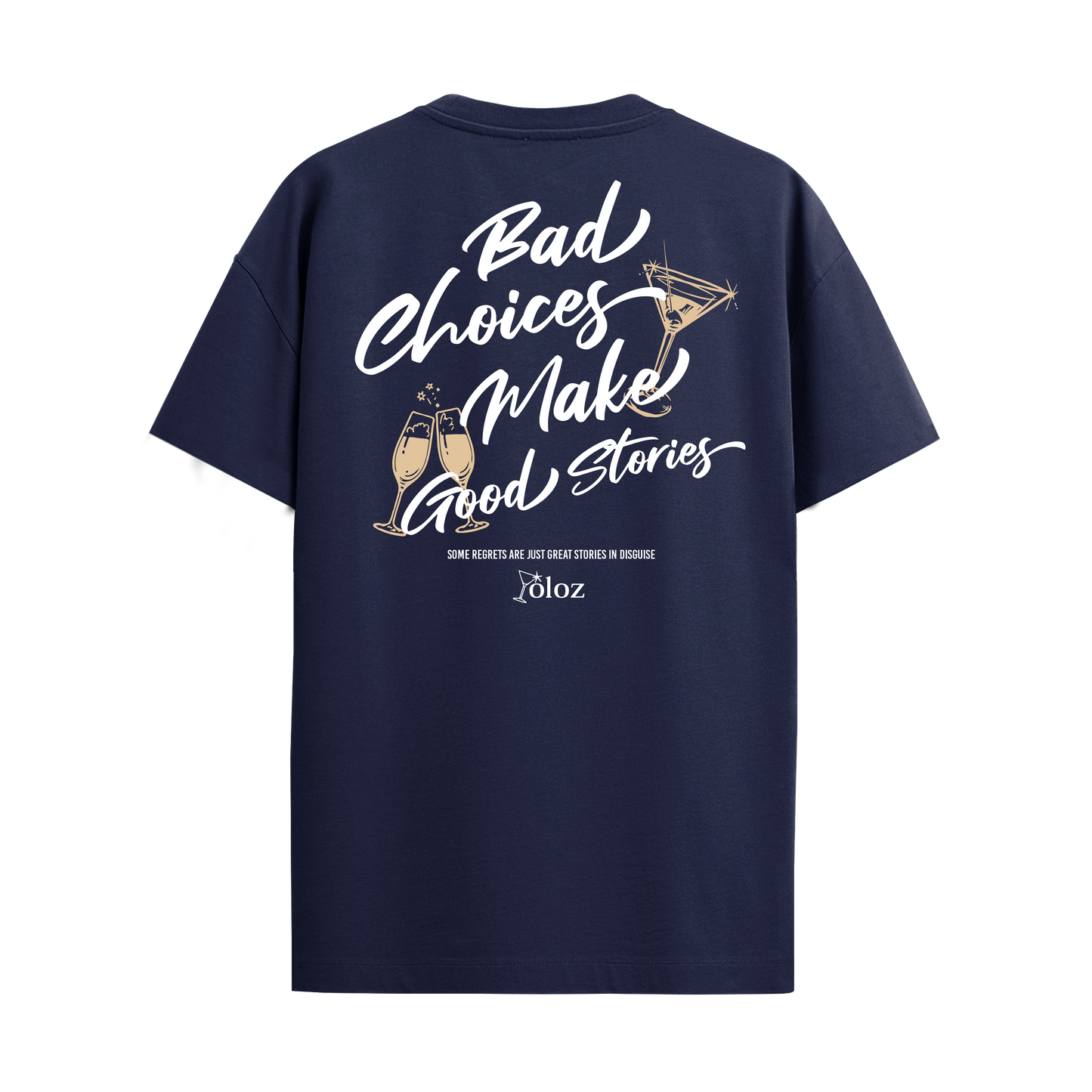 GOOD STORIES NAVY BLUE REGULAR FIT T-SHIRT