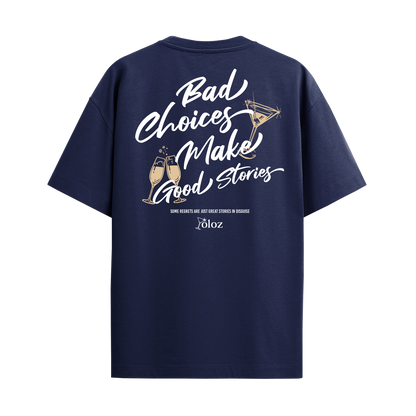 GOOD STORIES NAVY BLUE OVERSIZED T-SHIRT