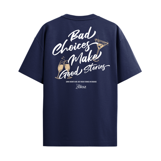 GOOD STORIES NAVY BLUE OVERSIZED T-SHIRT