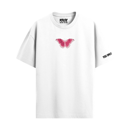 BUTTERFLY WHITE REGULAR FIT T-SHIRT
