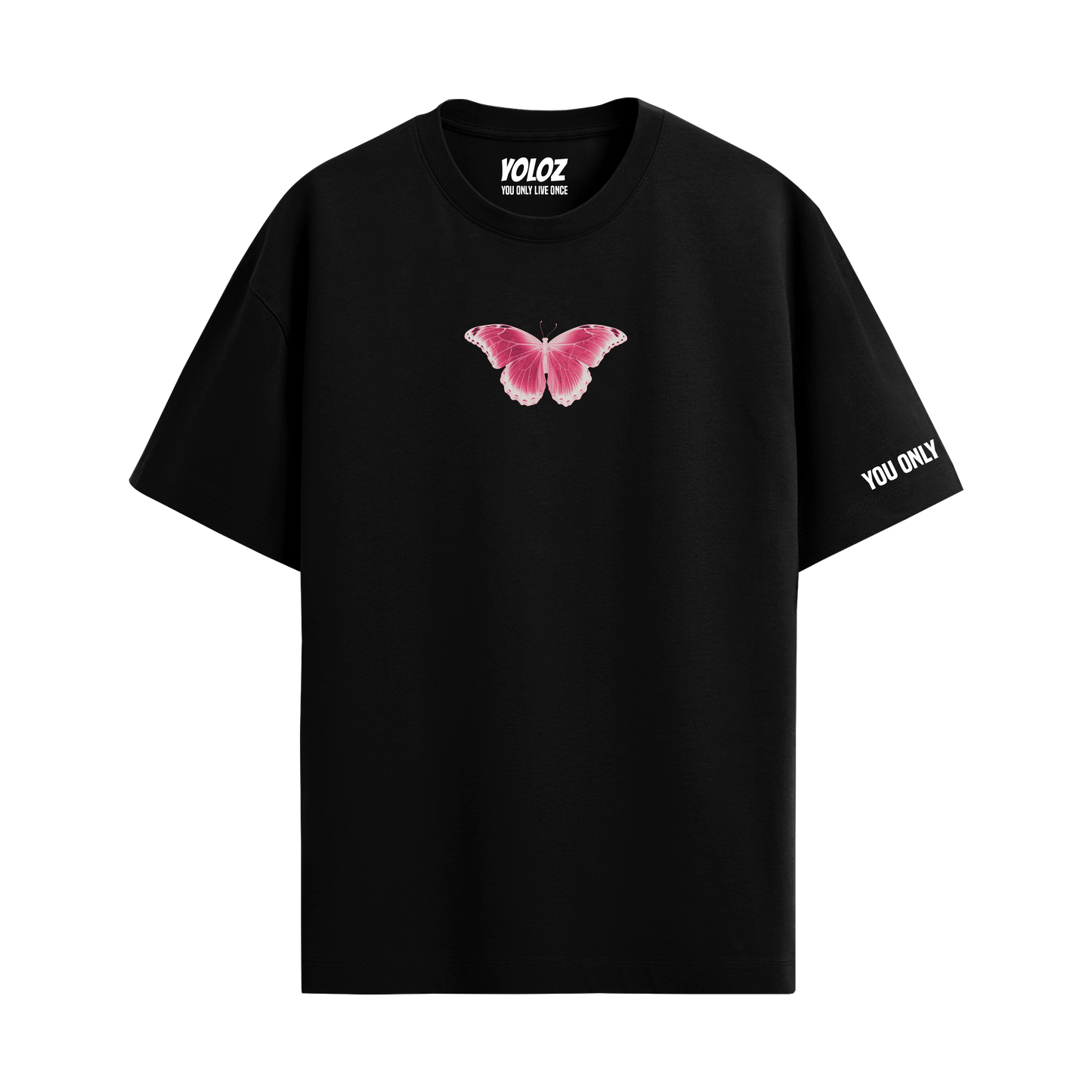 BUTTERFLY BLACK OVERSIZED T-SHIRT