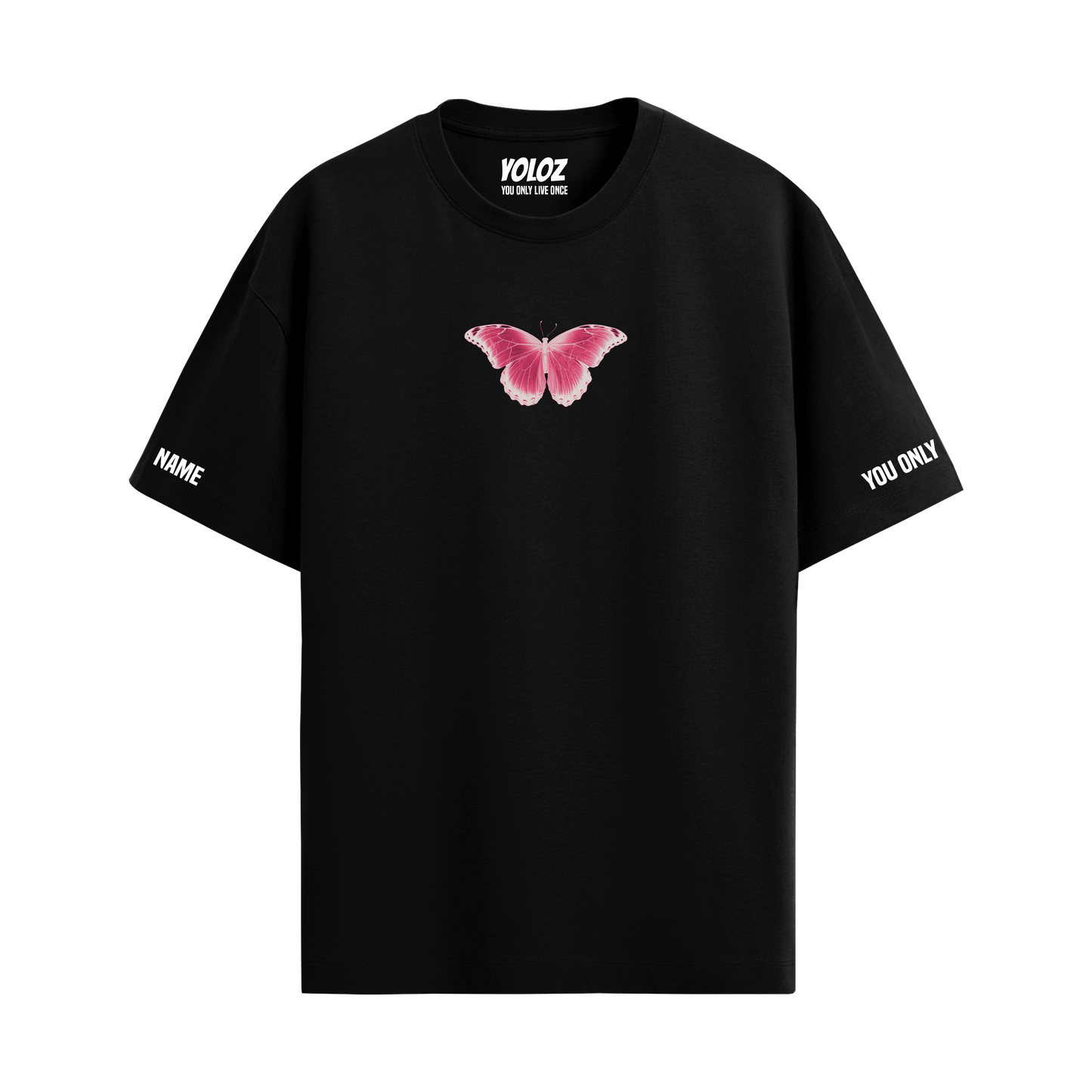 BUTTERFLY BLACK OVERSIZED T-SHIRT