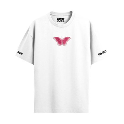 BUTTERFLY WHITE OVERSIZED T-SHIRT