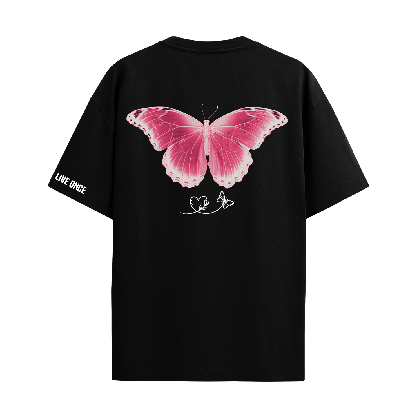BUTTERFLY BLACK OVERSIZED T-SHIRT