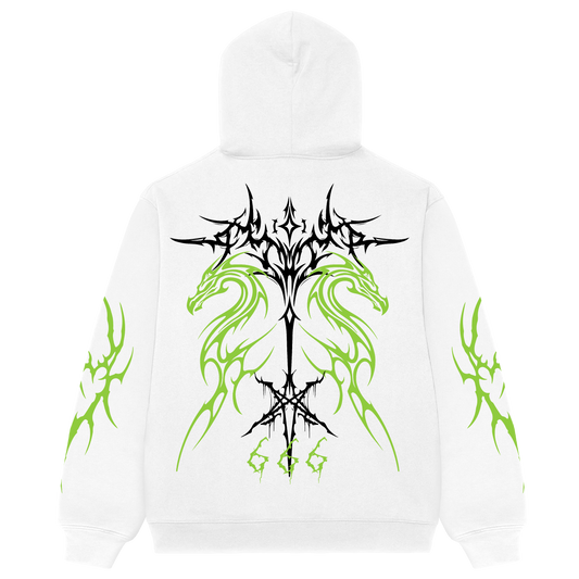 Dark Genesis White Oversized Hoodie