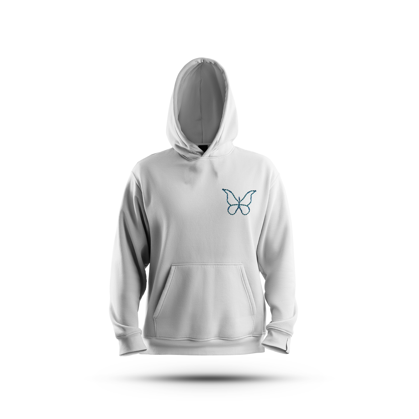 BUTTERFLY BLISS WHITE HOODIE - UNISEX