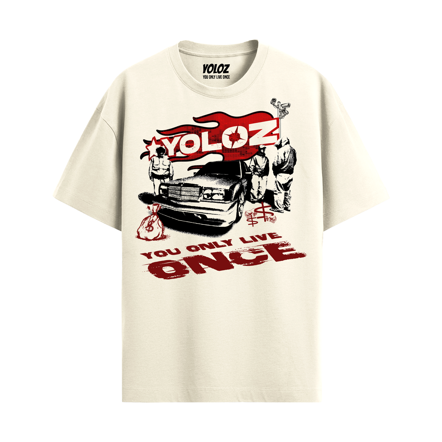 GANGSTER OFF WHITE OVERSIZED T-SHIRT