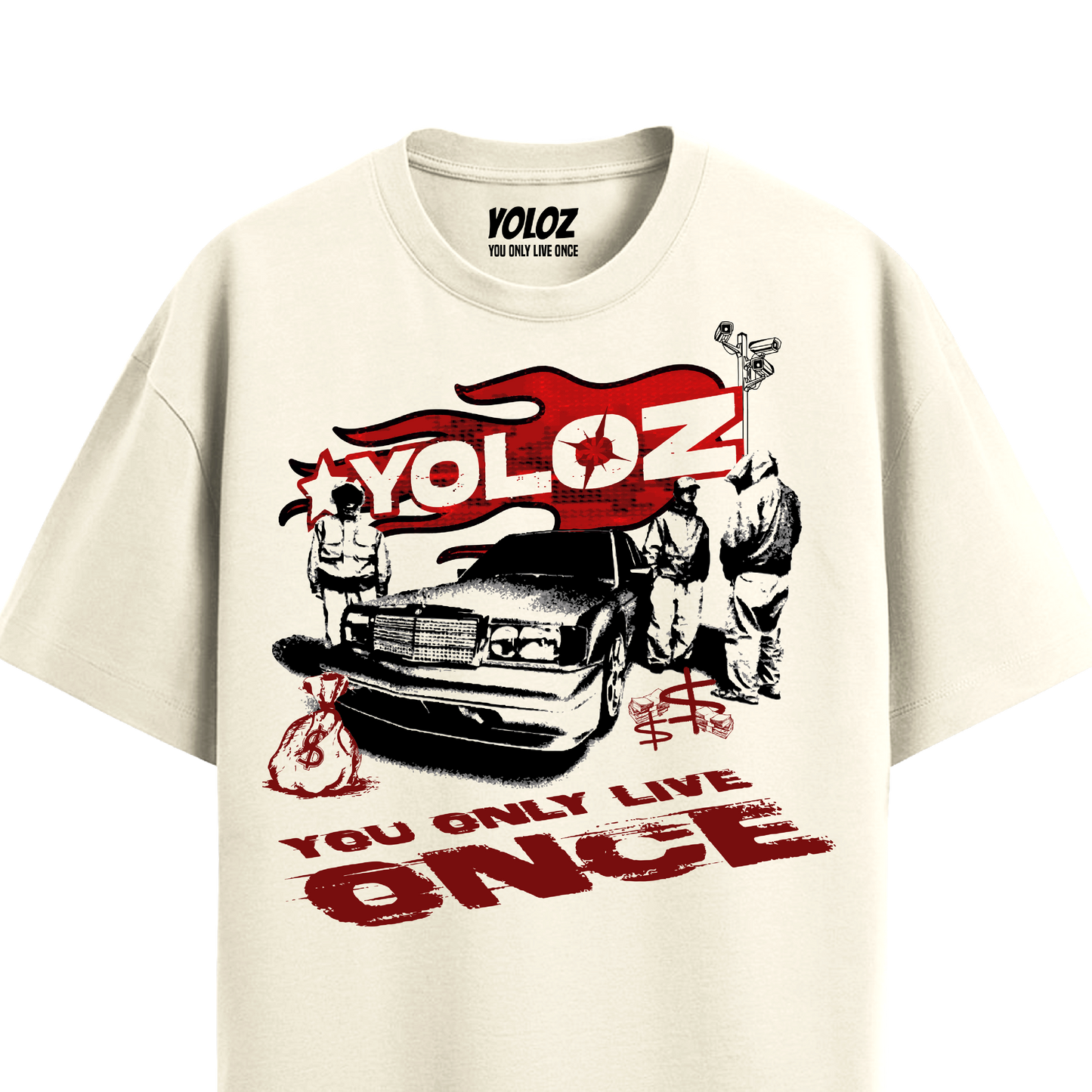 GANGSTER OFF WHITE OVERSIZED T-SHIRT