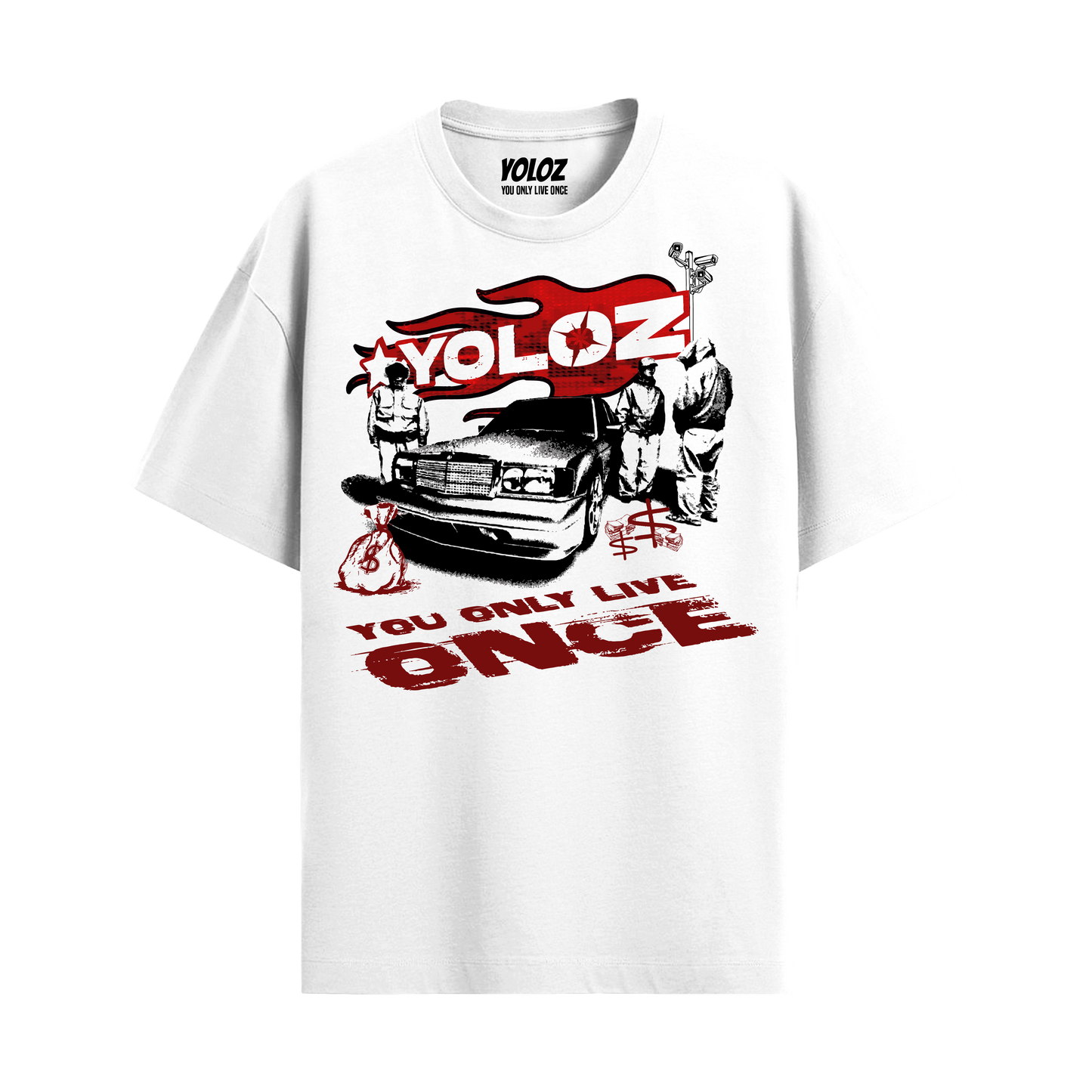 GANGSTER WHITE OVERSIZED T-SHIRT