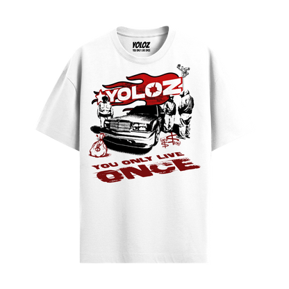 GANGSTER WHITE OVERSIZED T-SHIRT