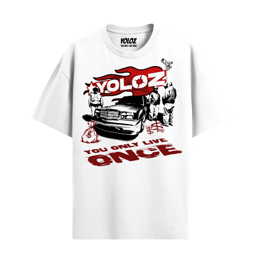 GANGSTER WHITE OVERSIZED T-SHIRT