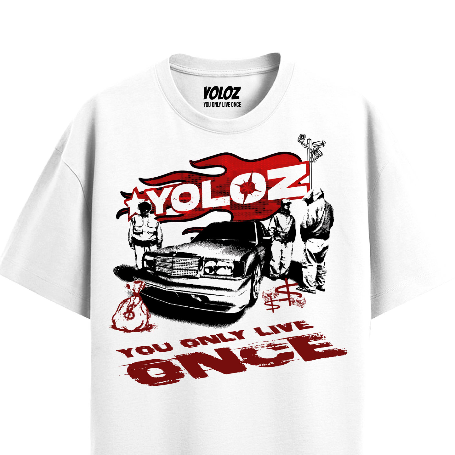 GANGSTER WHITE OVERSIZED T-SHIRT