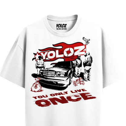 GANGSTER WHITE OVERSIZED T-SHIRT