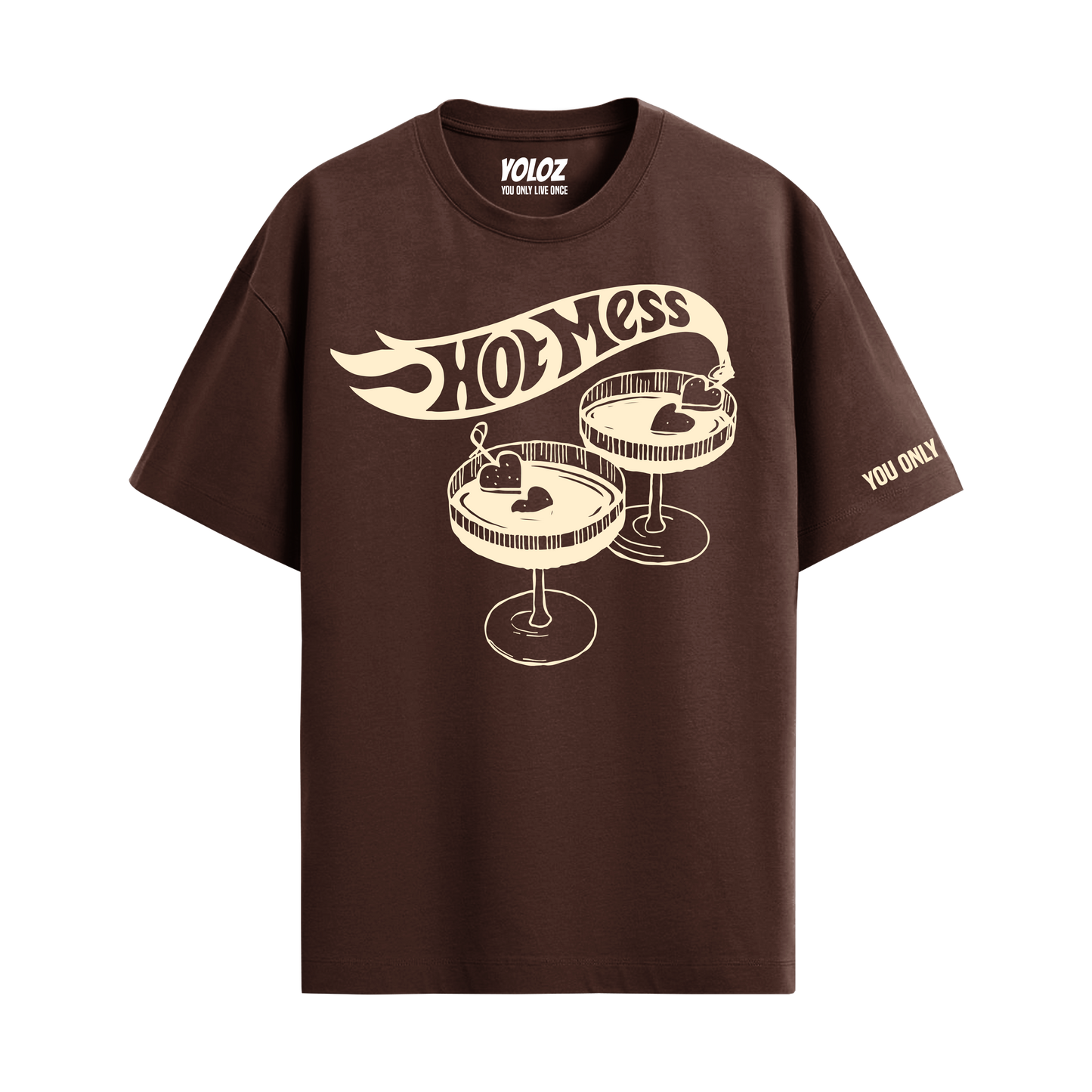 HOT MESS BROWN OVERSIZED T-SHIRT