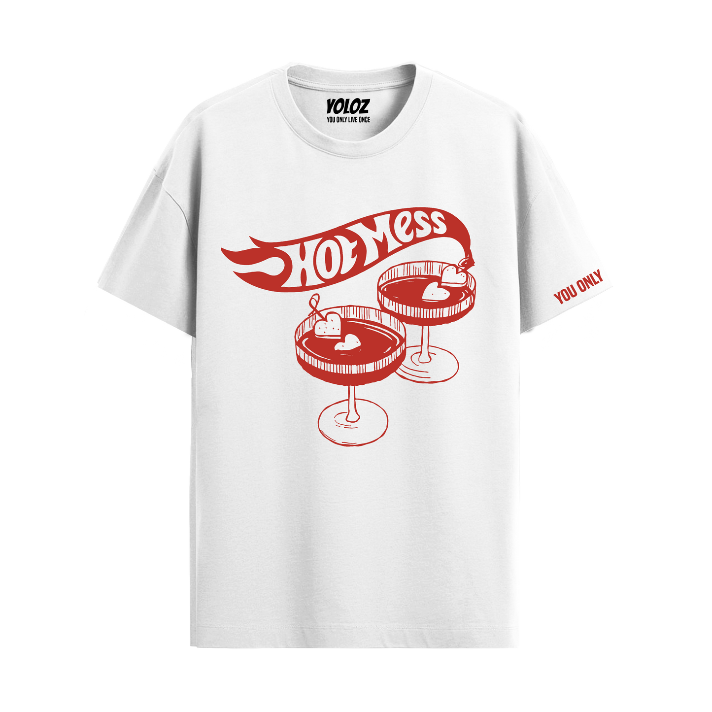 HOT MESS WHITE REGULAR FIT T-SHIRT