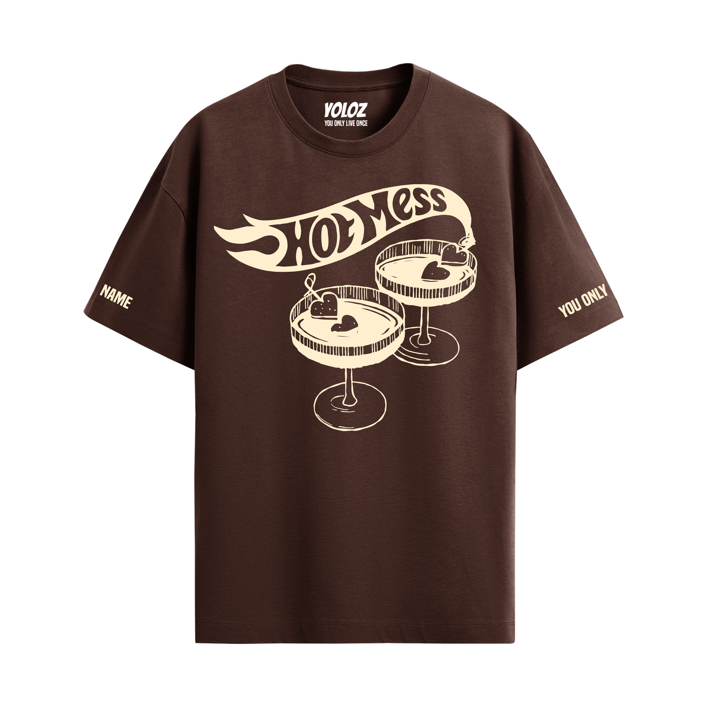 HOT MESS BROWN OVERSIZED T-SHIRT