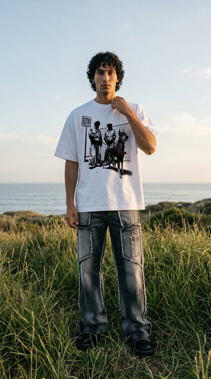 Gangster 2.0 White Oversized T-Shirt