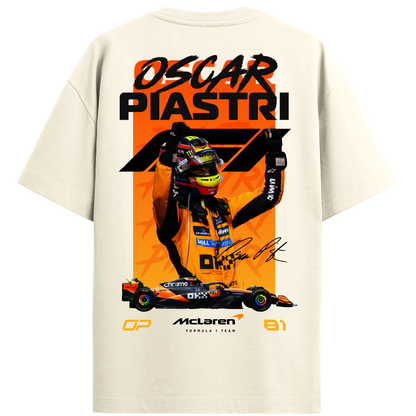 Oscar Piastri Oversized Tee – Off White