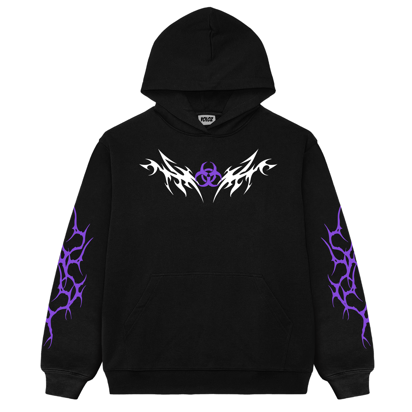 Rib Chaos White Oversized Hoodie