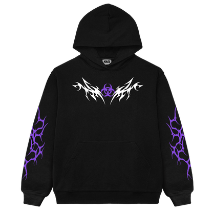 Rib Chaos White Oversized Hoodie