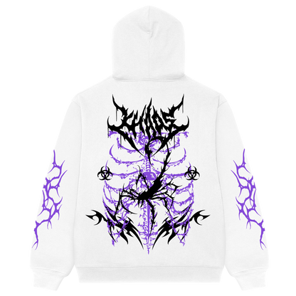 Rib Chaos Black Oversized Hoodie